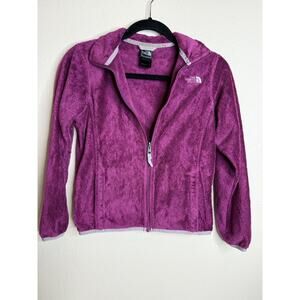 The North Face Fleece Sweater Girls Medium 10/12 Full Zip Soft purple Magenta